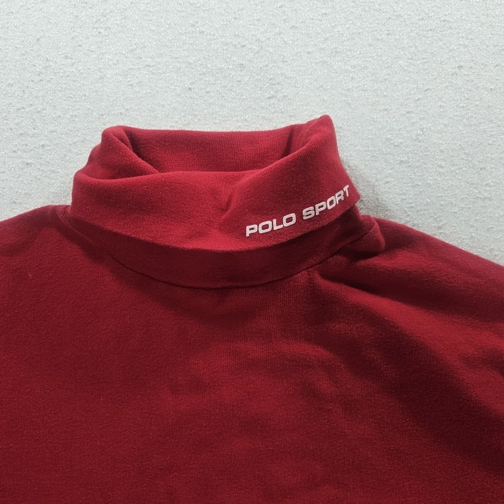 Polo Sport Turtleneck Large Red Y2K Cotton - Picture 3 of 7